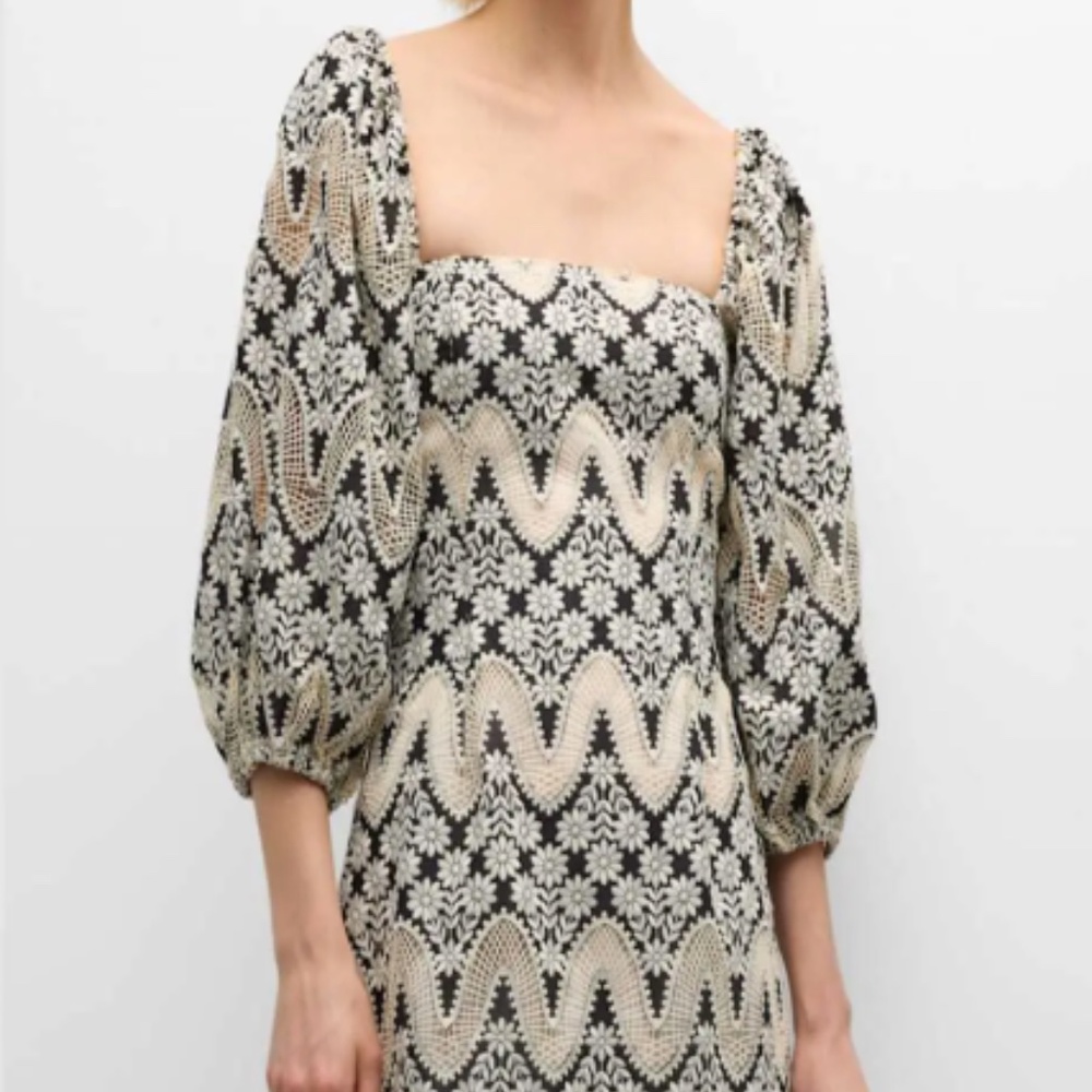 Cara Cara Montauk Scallop Eyelet Mini Dress, Size Small - Picture 2 of 11